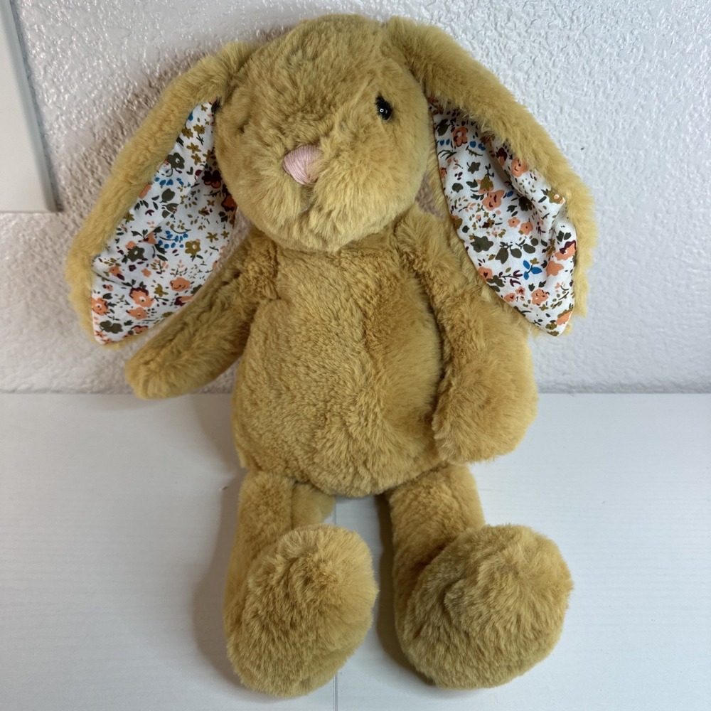 Manhattan Toy Pattern Pals Brown Bunny Rabbit Plush 12" Floral Flower Ears